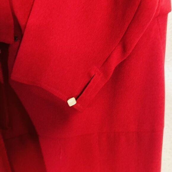 Vtg 80's‎ Nilani Red Applique Lace Pleated Tea Dress Pearls Fancy Party sz 11/12 - Picture 14 of 16